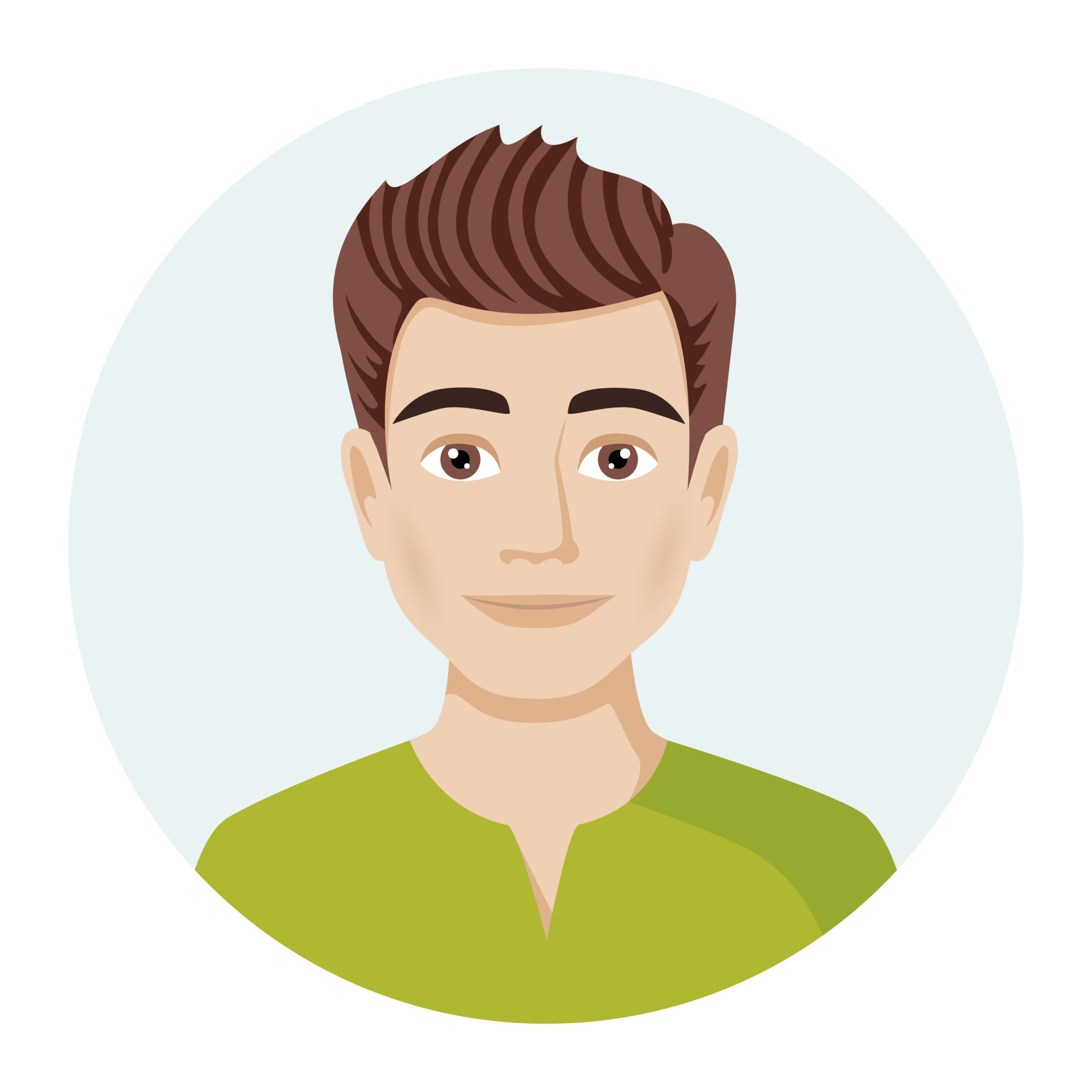 avatar of a man portrait of a young guy illustration of male character in modern color style vector