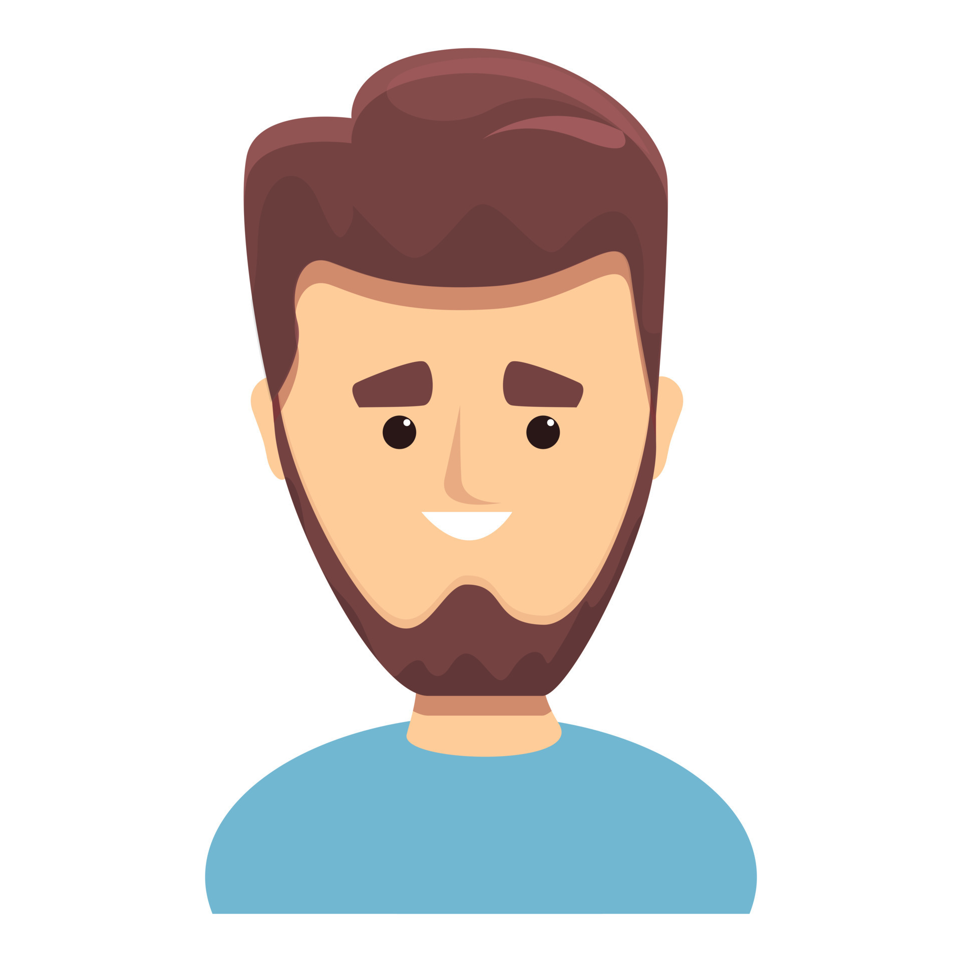 bearded man with nice haircut icon cartoon style vector