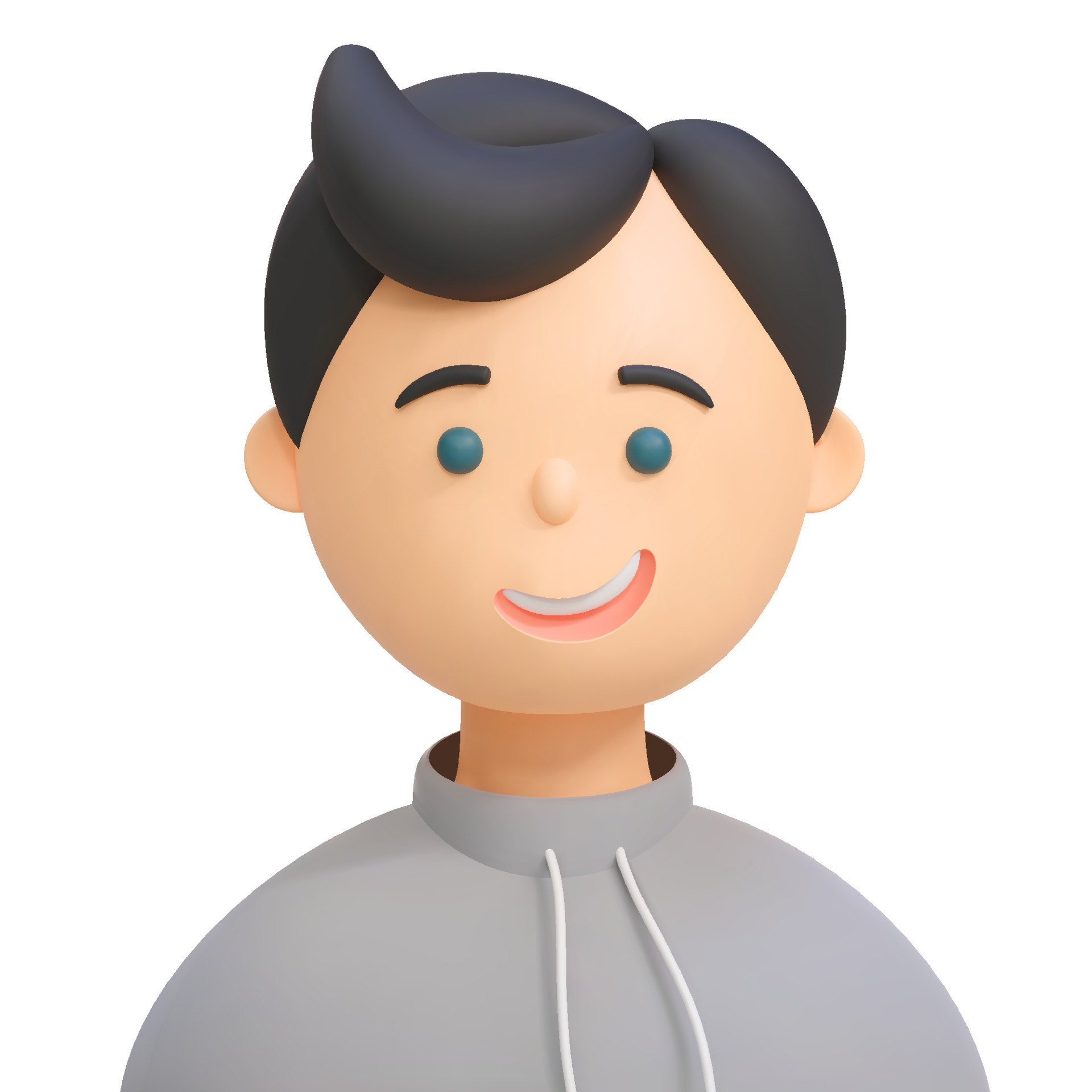 happy smiling young man avatar 3d portrait of a man cartoon character people illustration isolated on white background vector